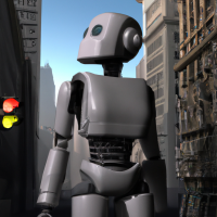 Human Robot real downtown 